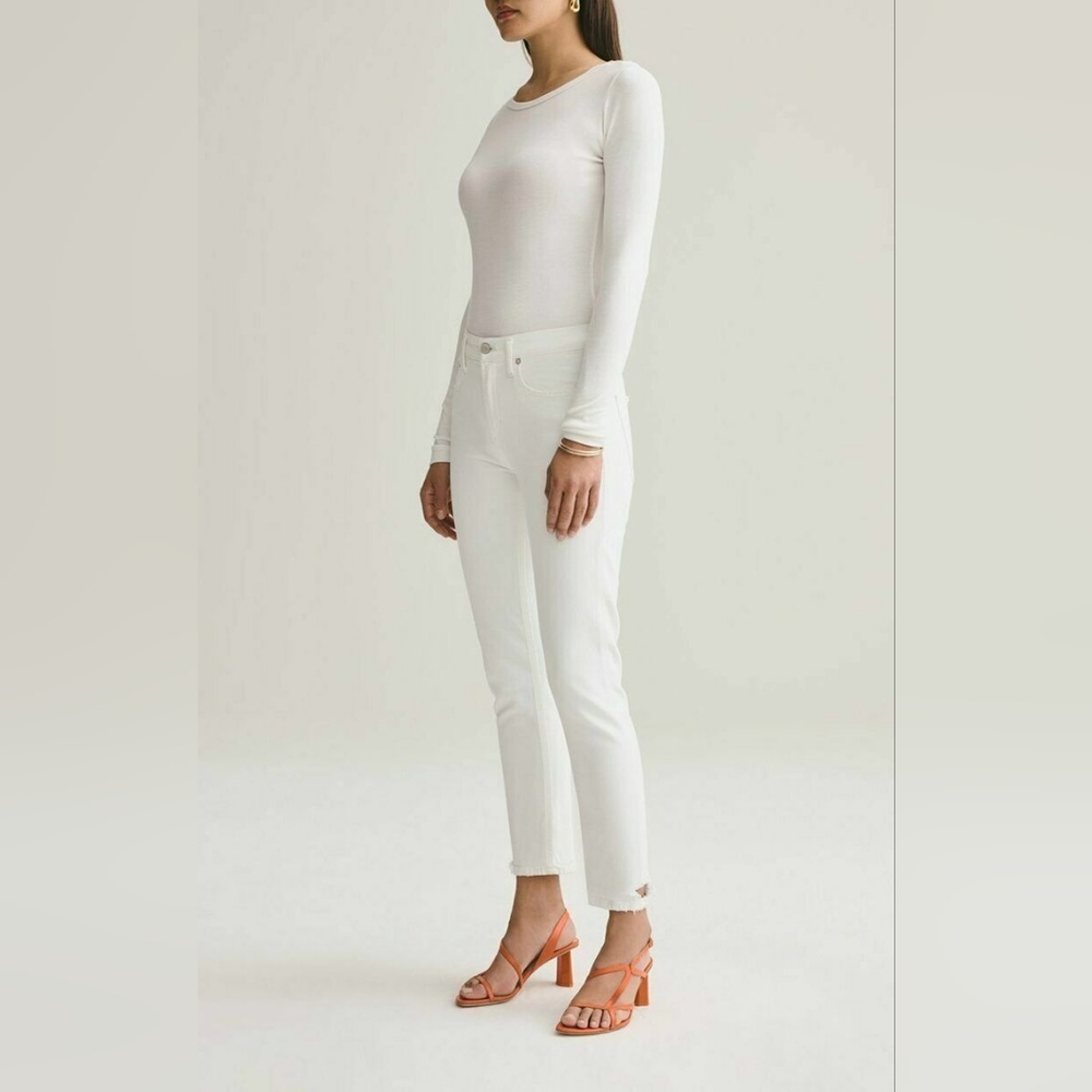 AGOLDEAGOLDE Toni Mid Rise Straight in Glowed - Size 25